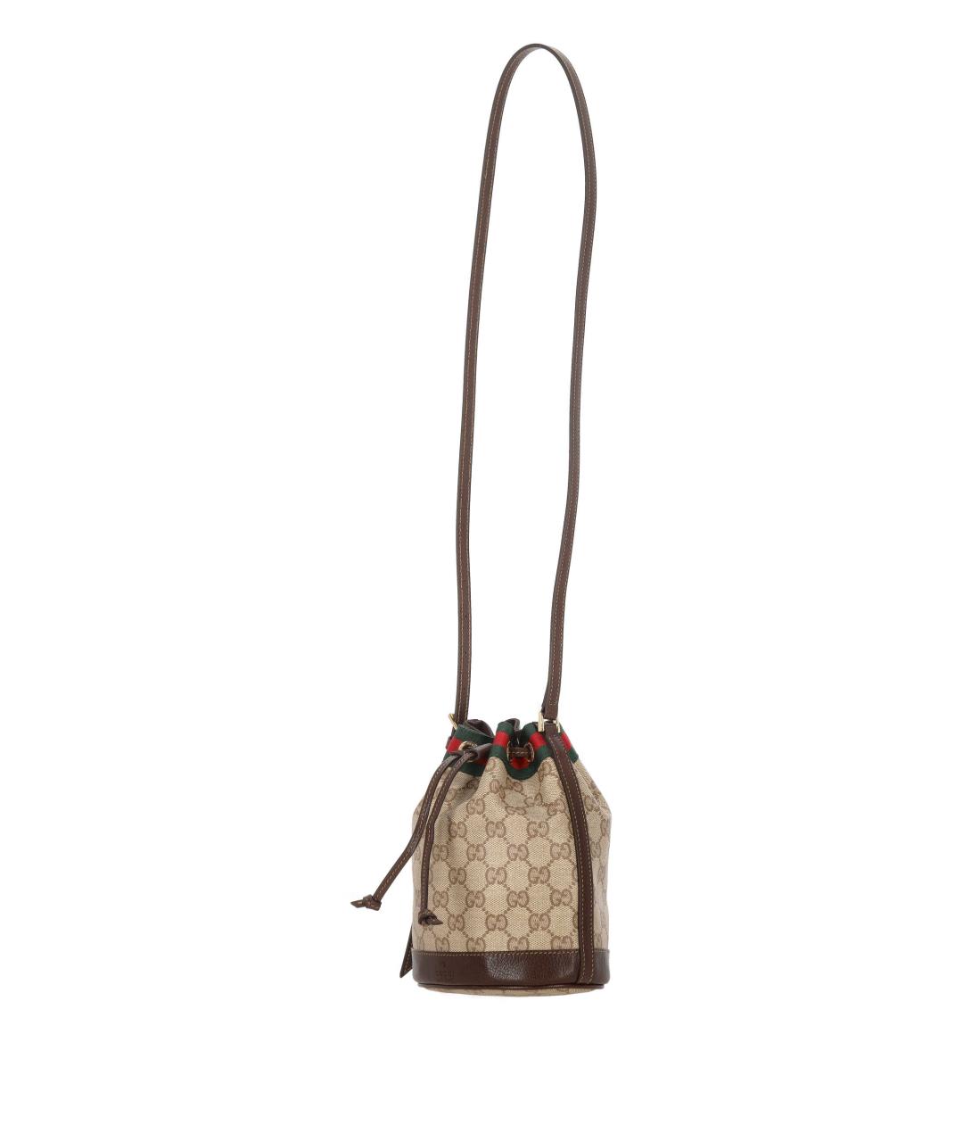 GUCCI Бежевая сумка через плечо из канвы, фото 2