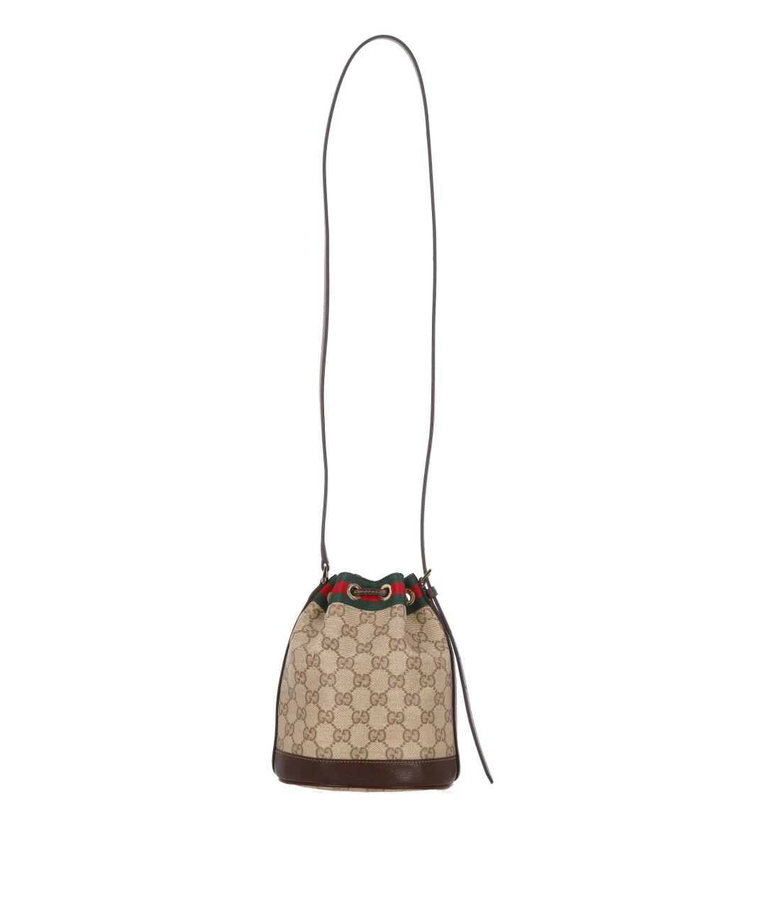 GUCCI Бежевая сумка через плечо из канвы, фото 3