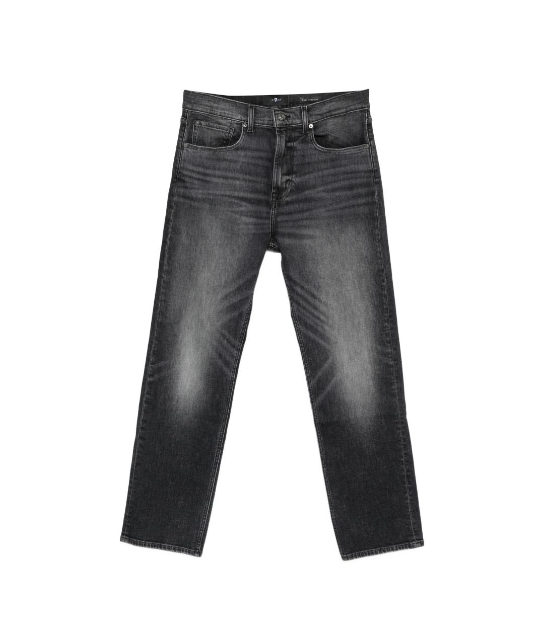 7 FOR ALL MANKIND Темно-синие хлопко-эластановые прямые джинсы, фото 1