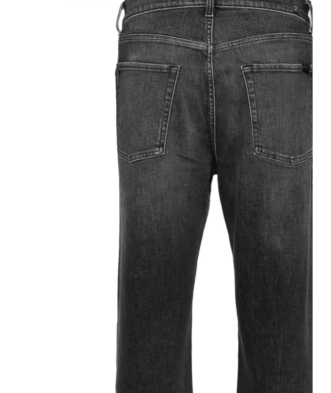 7 FOR ALL MANKIND Темно-синие хлопко-эластановые прямые джинсы, фото 3