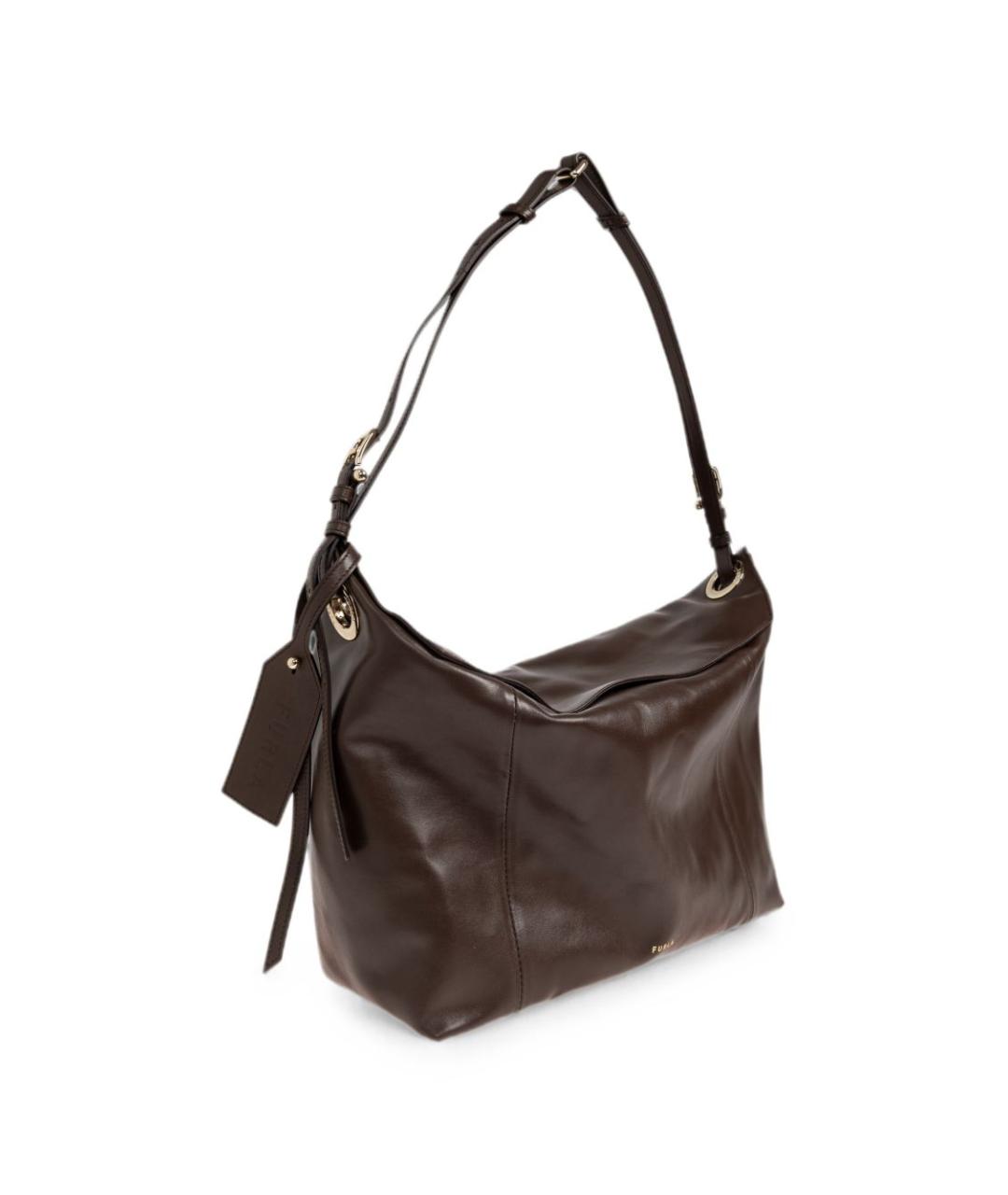 FURLA Коричневая кожаная сумка через плечо, фото 2