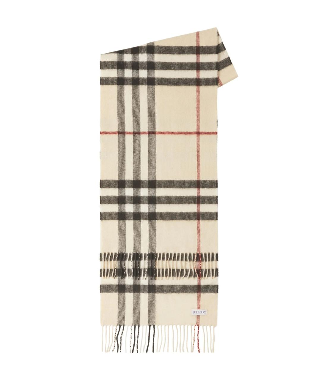 BURBERRY Бежевый кашемировый шарф, фото 3