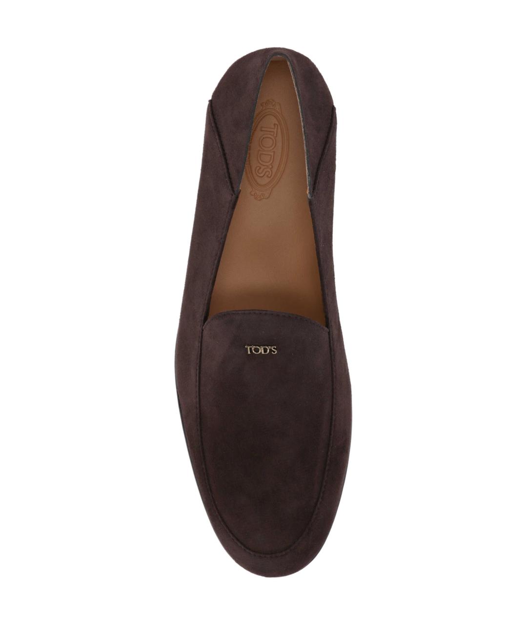 TOD'S Коричневые кожаные лоферы, фото 4