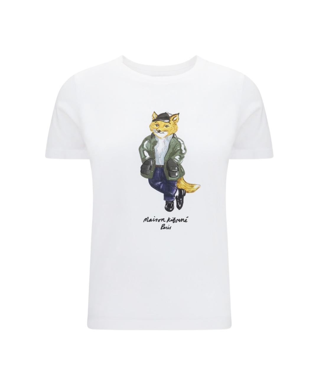 MAISON KITSUNE Белая хлопковая футболка, фото 1