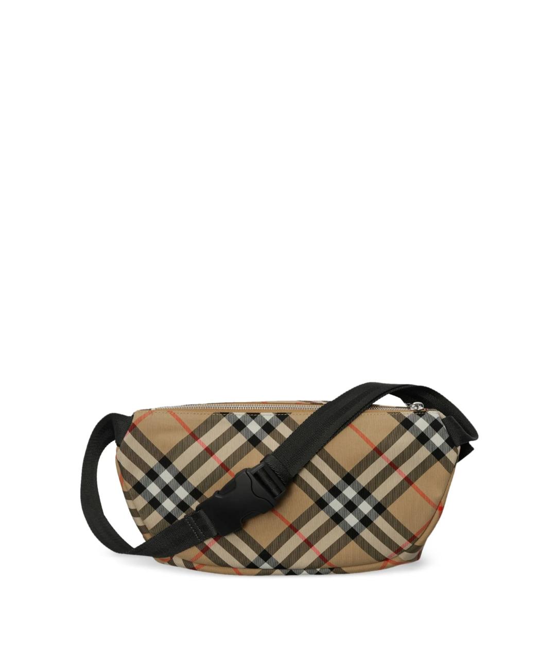 BURBERRY Бежевая синтетическая поясная сумка, фото 2