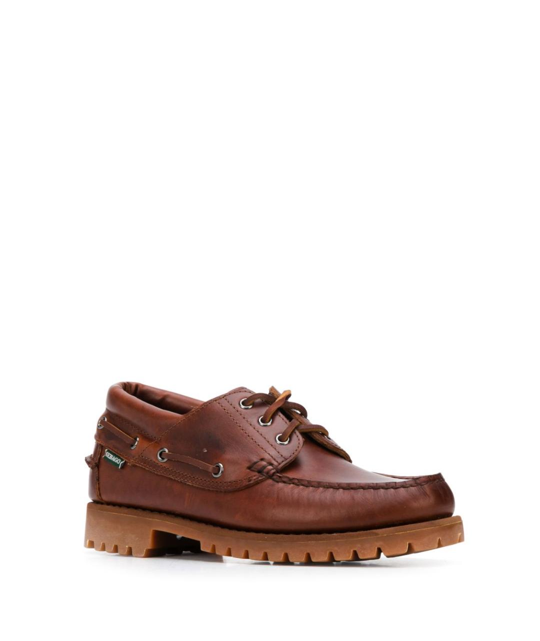 SEBAGO Коричневые кожаные низкие ботинки, фото 2