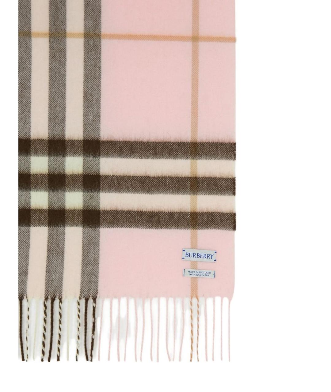 BURBERRY Розовый кашемировый шарф, фото 2