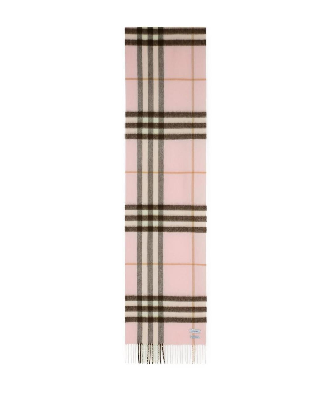 BURBERRY Розовый кашемировый шарф, фото 3