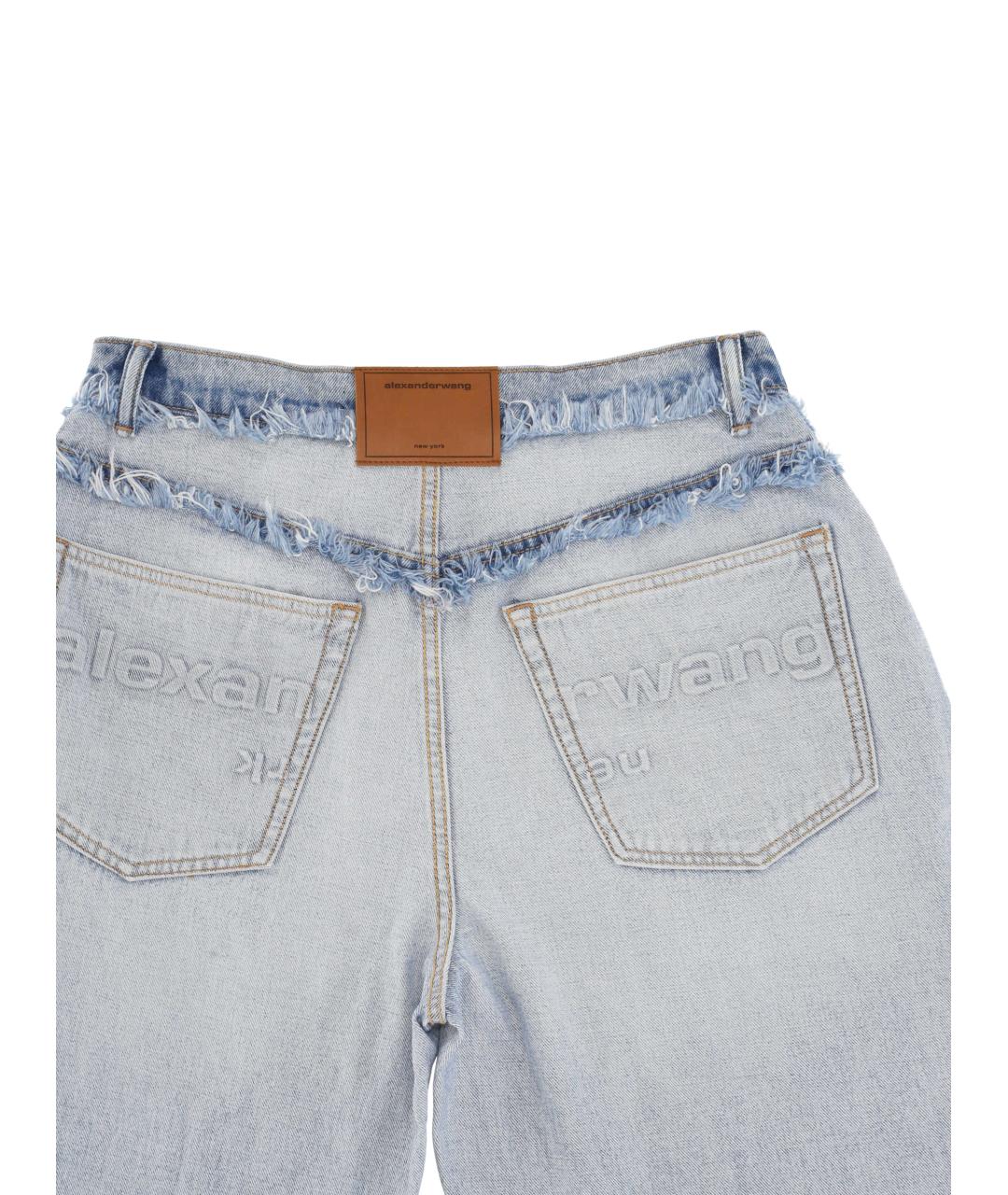 ALEXANDER WANG Голубые хлопковые прямые джинсы, фото 3