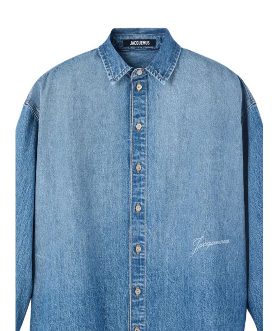 JACQUEMUS Синяя хлопковая кэжуал рубашка, фото 5