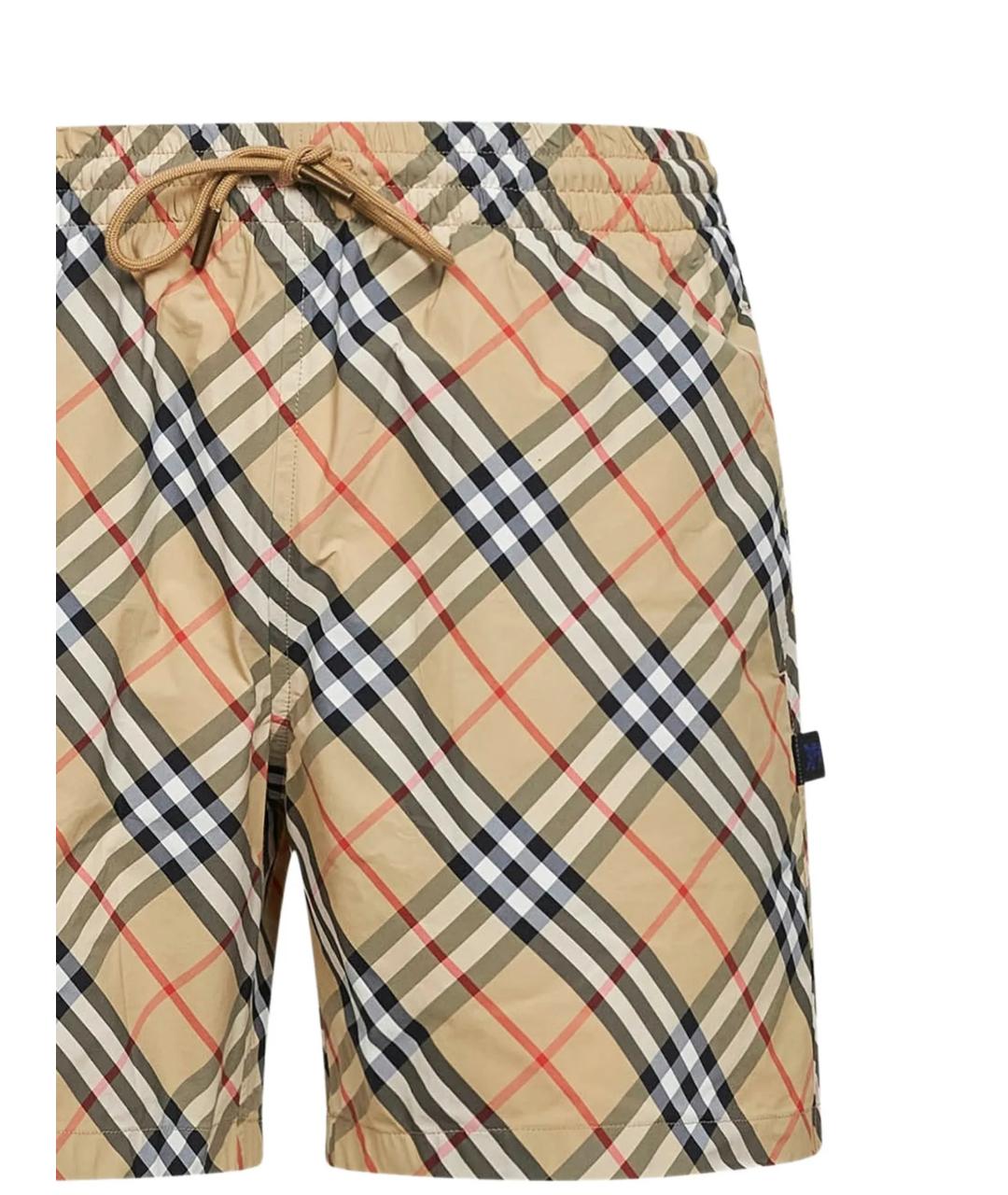 BURBERRY Бежевые синтетические шорты, фото 3