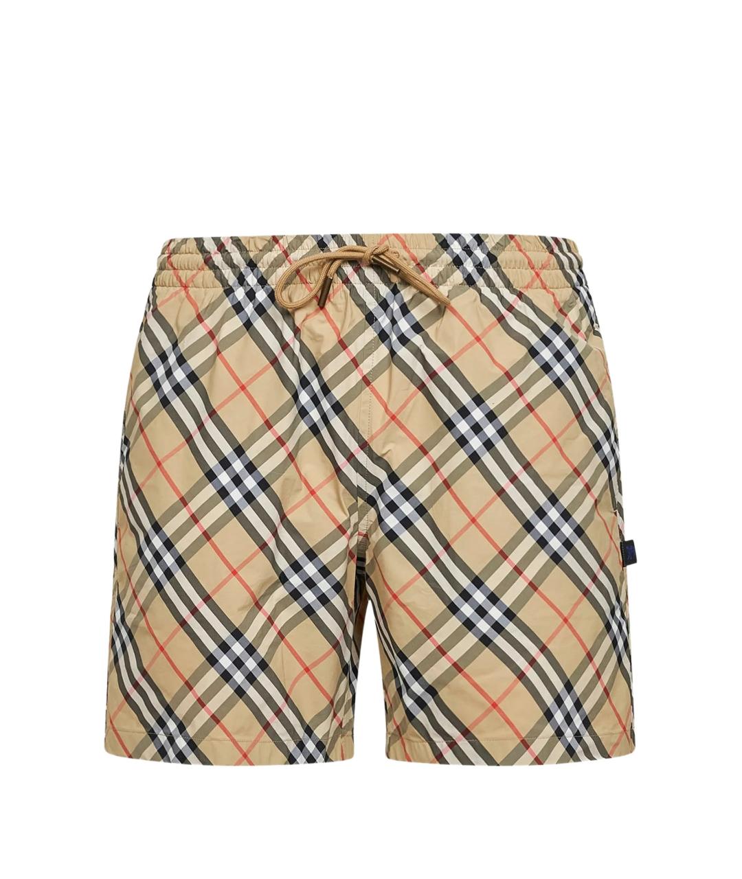 BURBERRY Бежевые синтетические шорты, фото 1