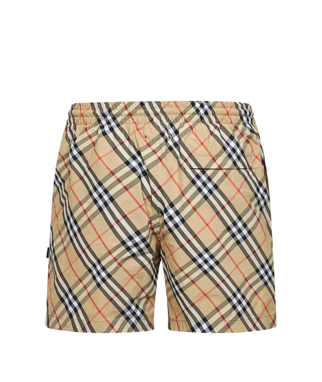 BURBERRY Бежевые синтетические шорты, фото 2