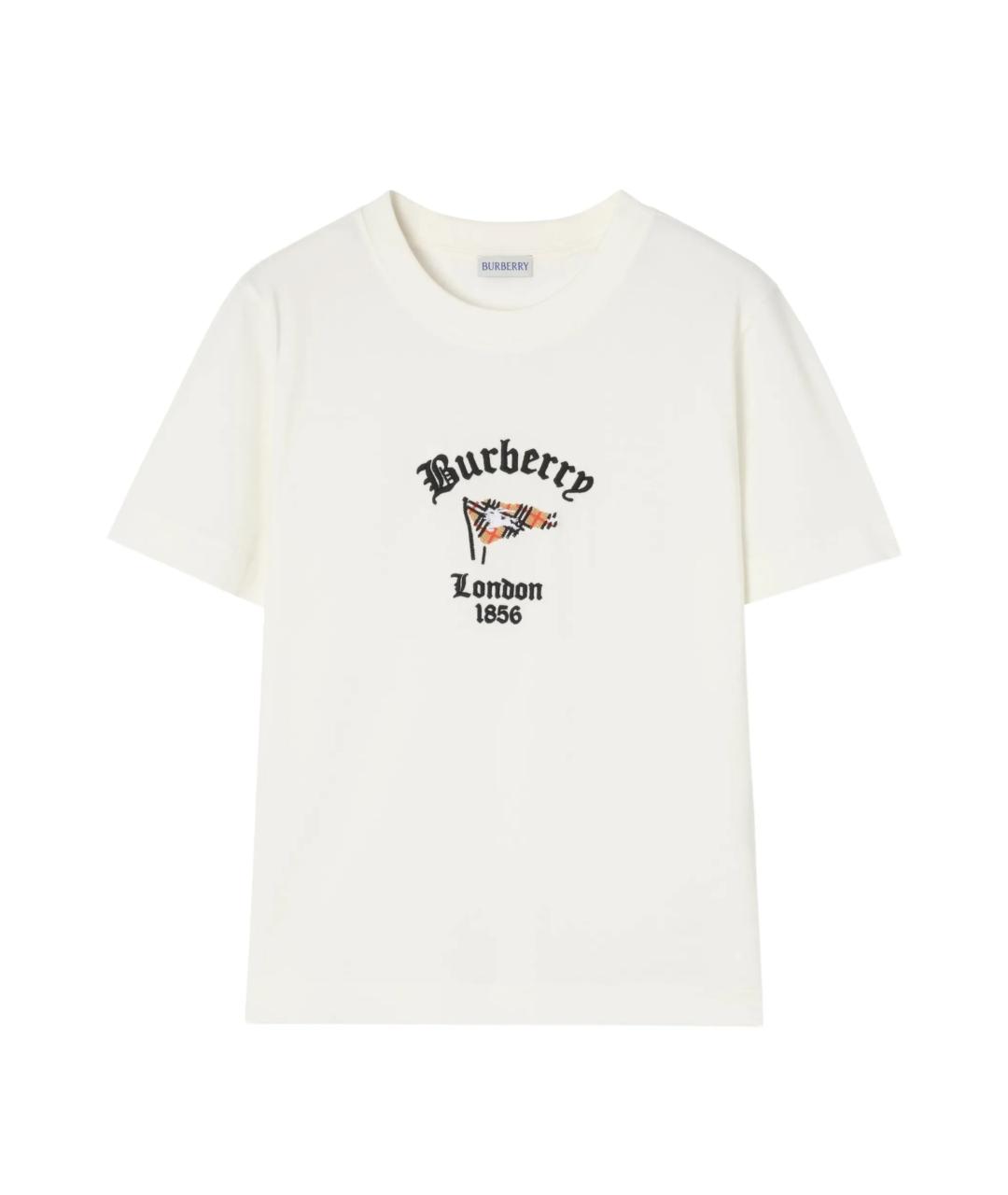 BURBERRY Бежевая хлопковая футболка, фото 1