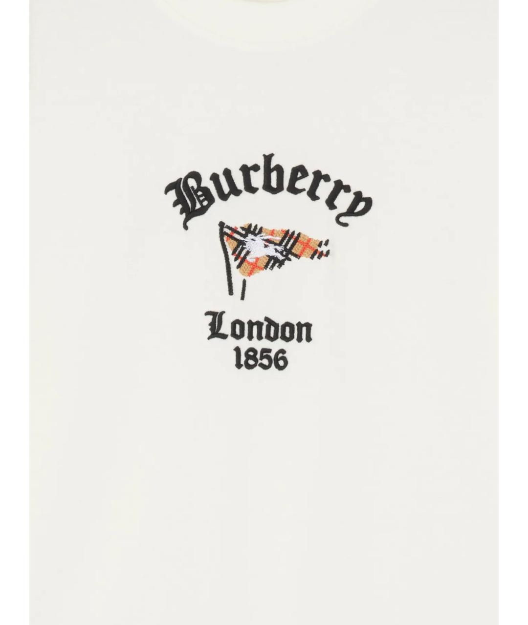BURBERRY Бежевая хлопковая футболка, фото 2