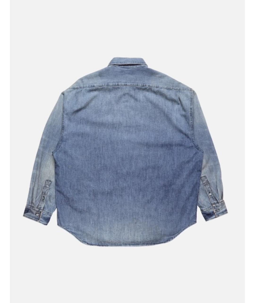 ACNE STUDIOS Синяя хлопковая кэжуал рубашка, фото 3