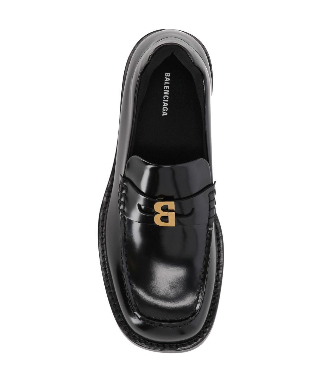 BALENCIAGA Черные кожаные лоферы, фото 4