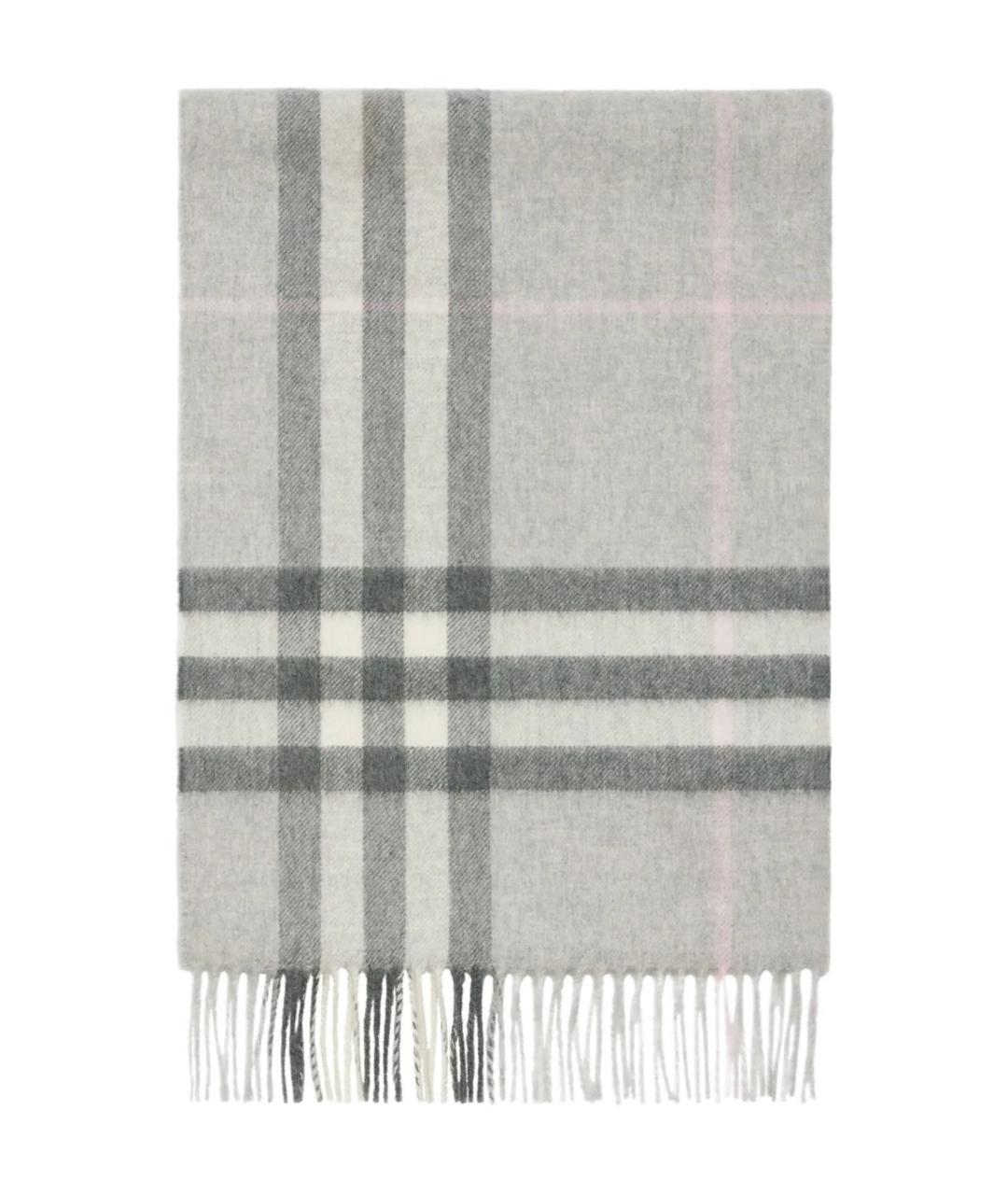 BURBERRY Серый кашемировый шарф, фото 2