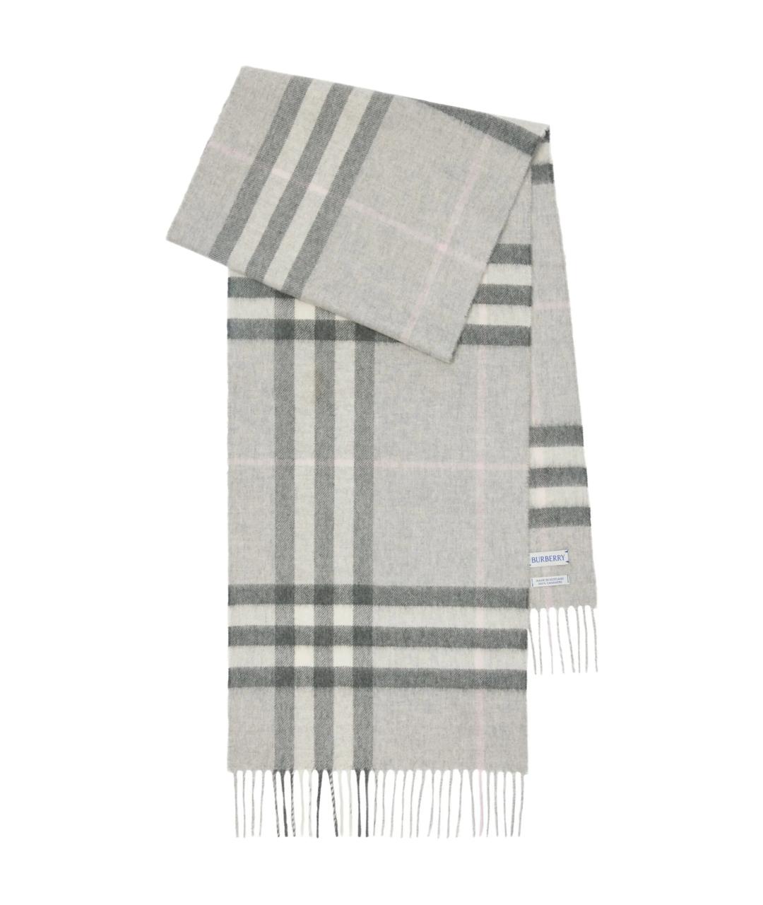 BURBERRY Серый кашемировый шарф, фото 1