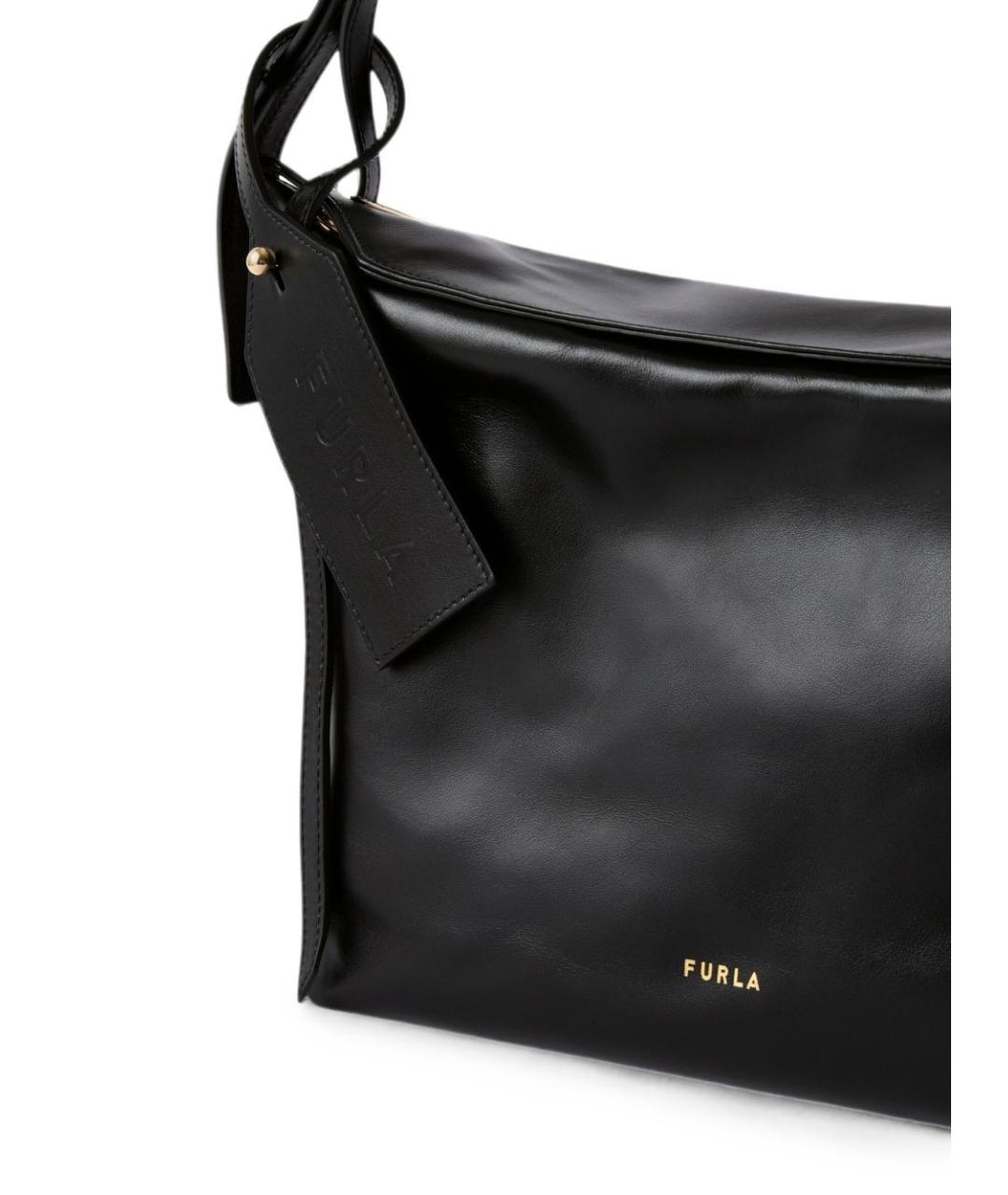 FURLA Черная кожаная сумка через плечо, фото 3