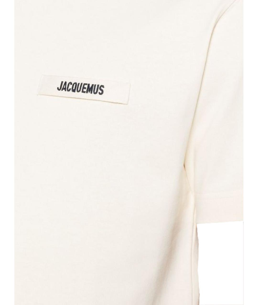 JACQUEMUS Белая хлопковая футболка, фото 4