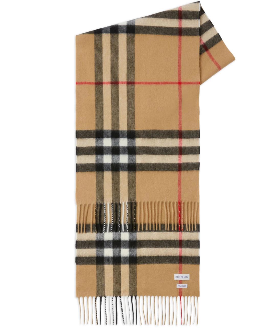 BURBERRY Бежевый кашемировый шарф, фото 1