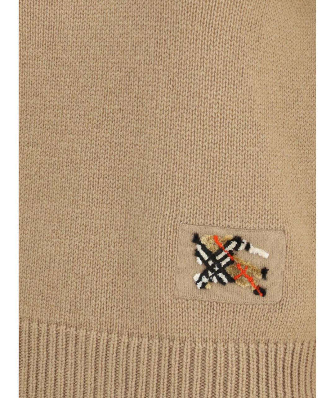 BURBERRY Бежевый шерстяной джемпер / свитер, фото 2