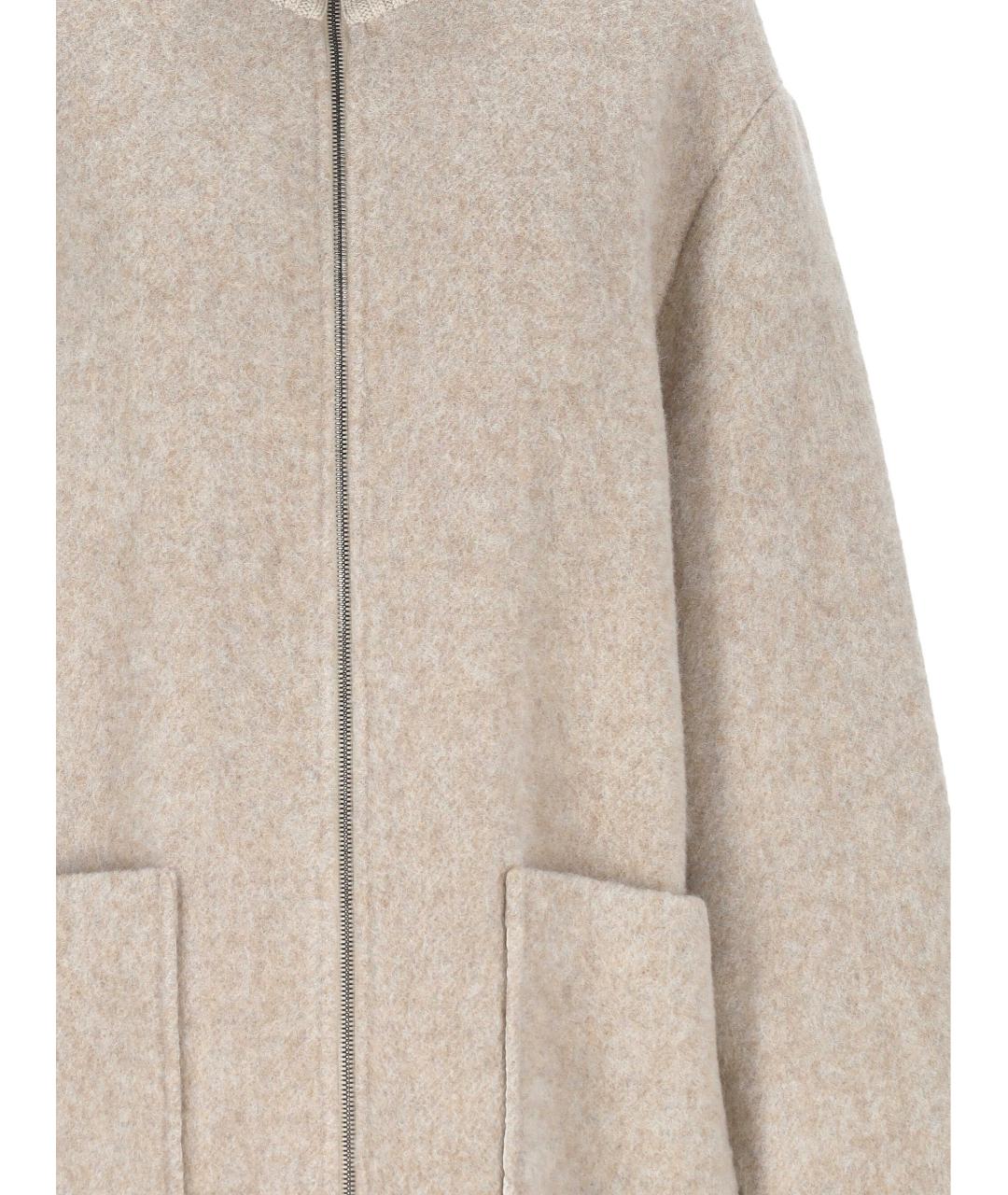 LORENA ANTONIAZZI Бежевое шерстяное пальто, фото 2