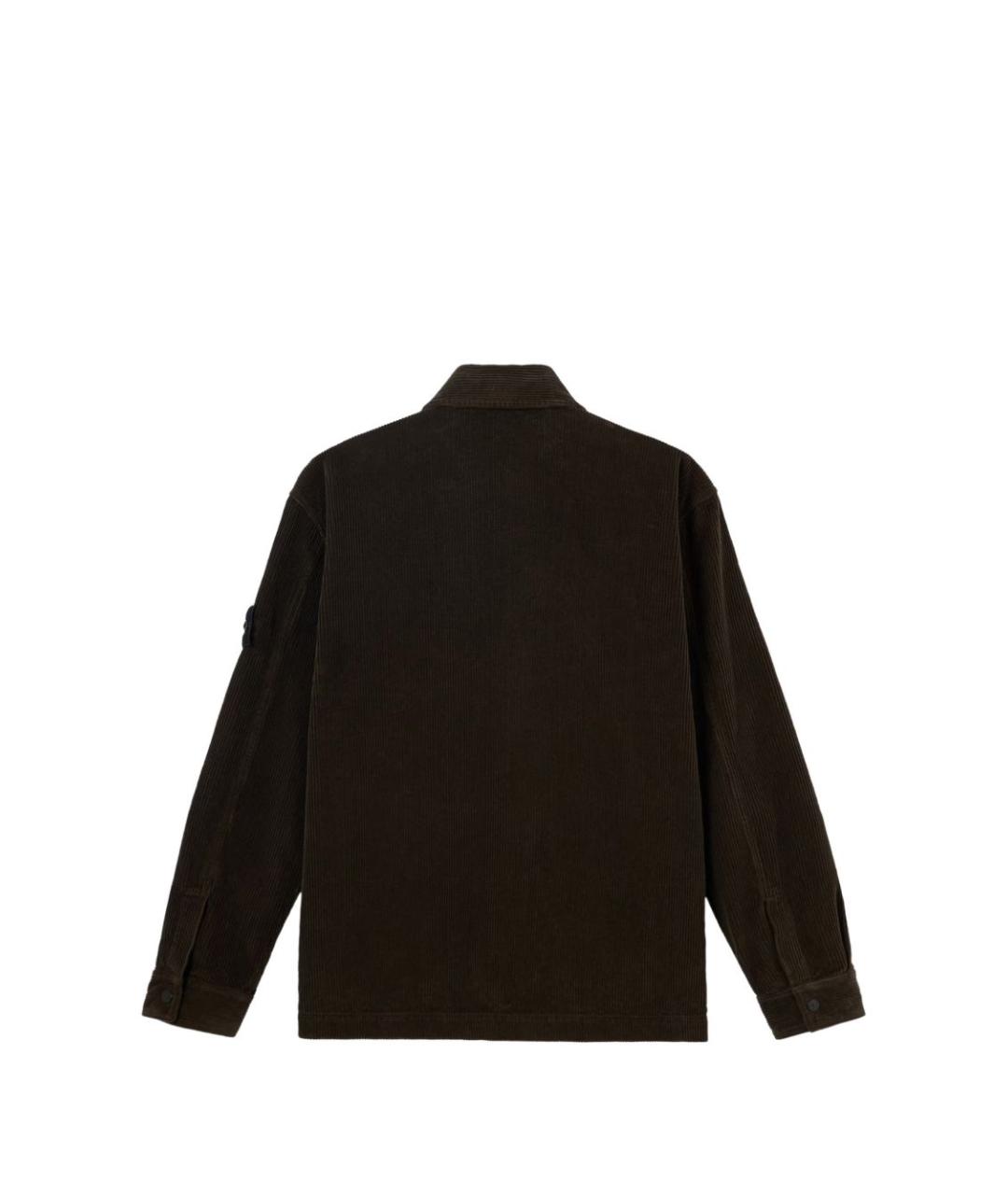 STONE ISLAND Коричневая хлопковая кэжуал рубашка, фото 3