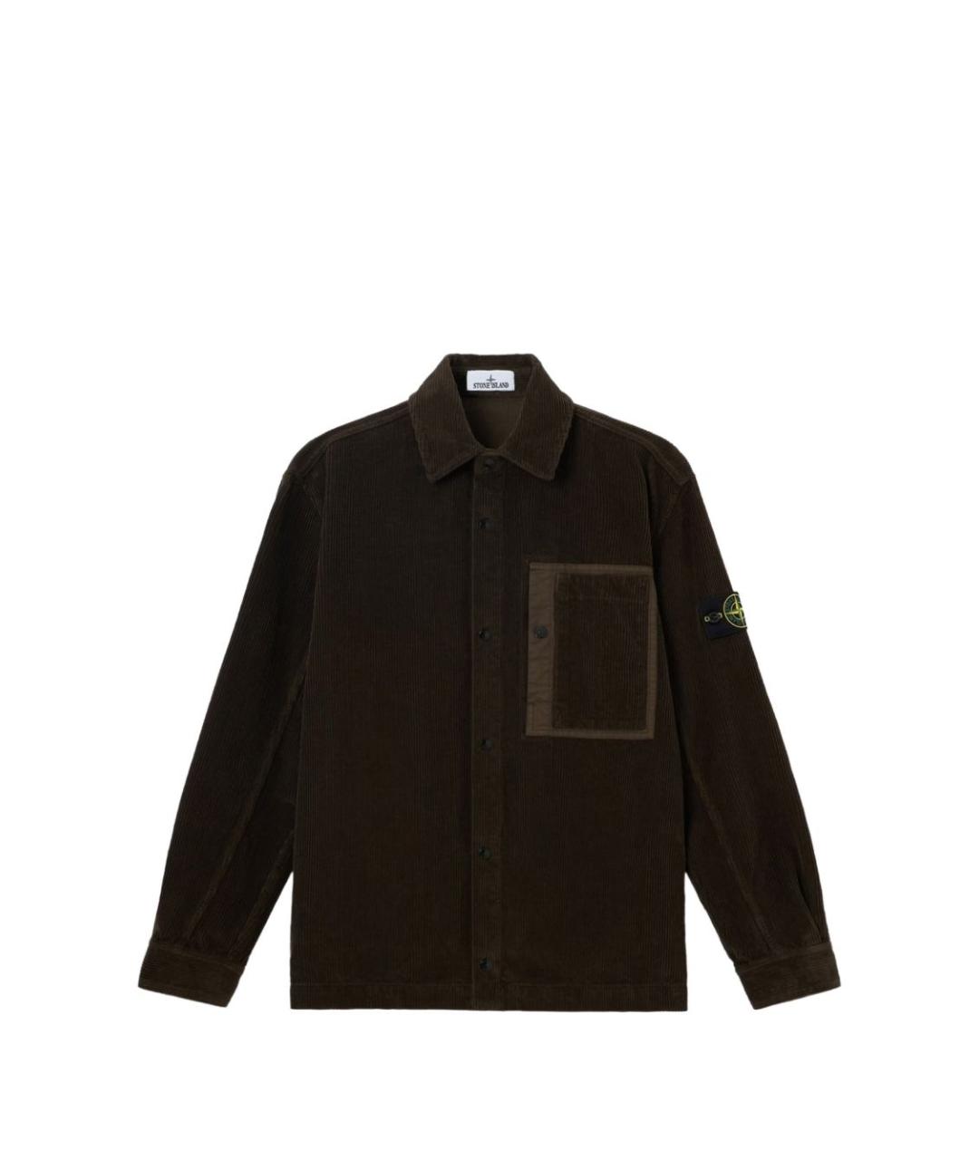 STONE ISLAND Коричневая хлопковая кэжуал рубашка, фото 4