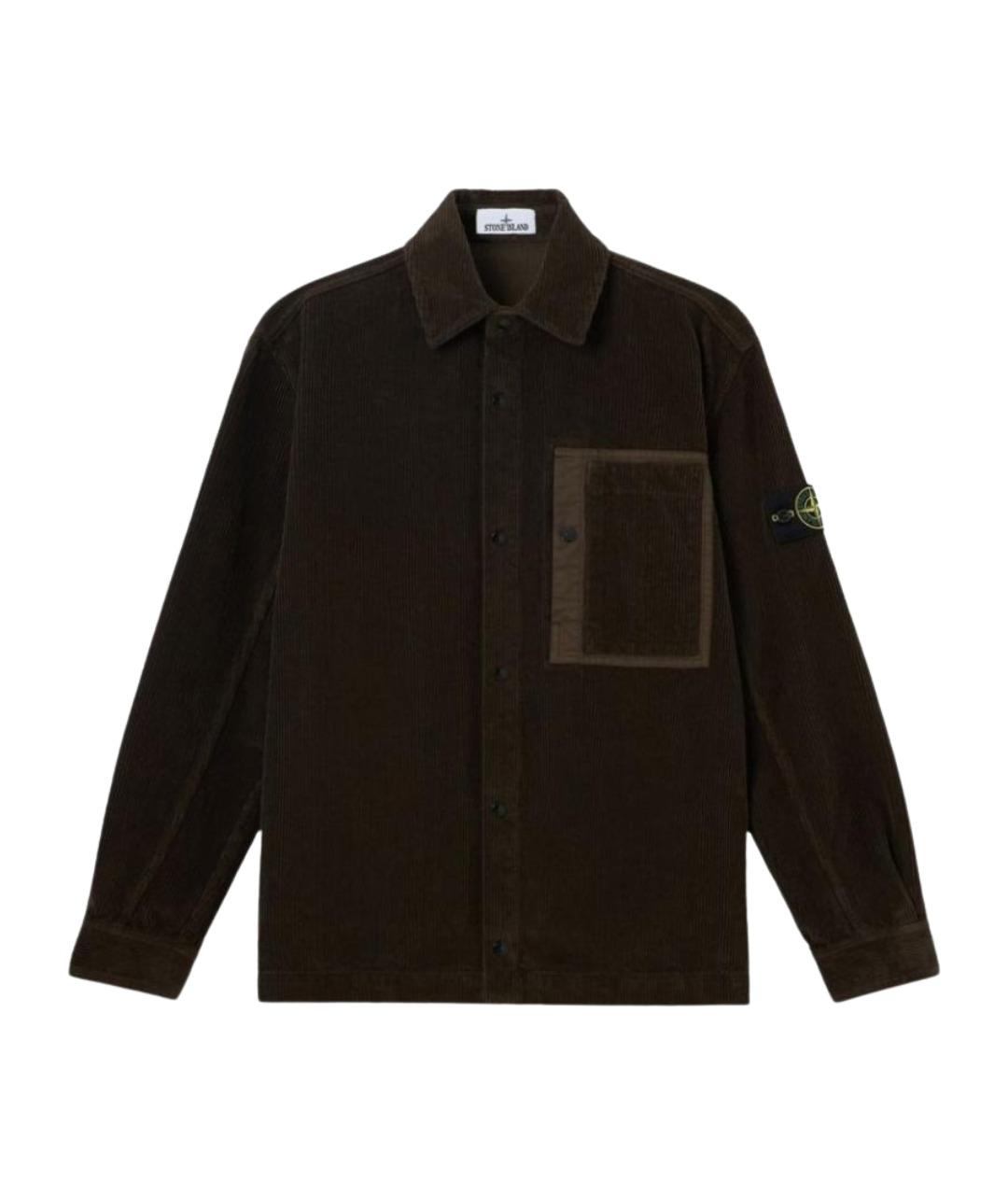 STONE ISLAND Коричневая хлопковая кэжуал рубашка, фото 1