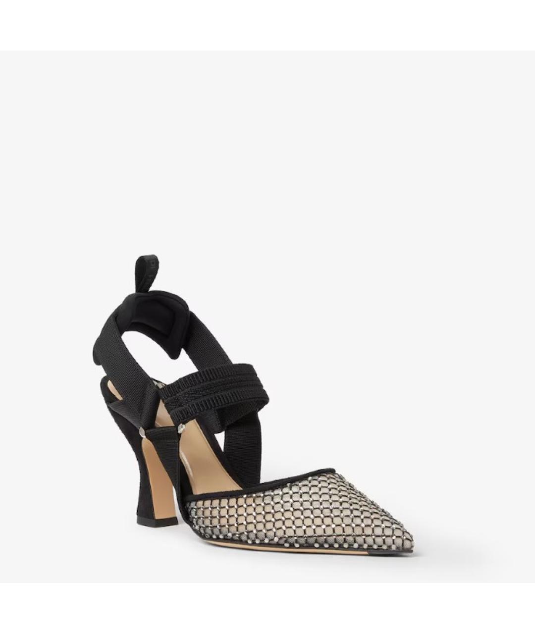 FENDI Черные текстильные туфли, фото 2