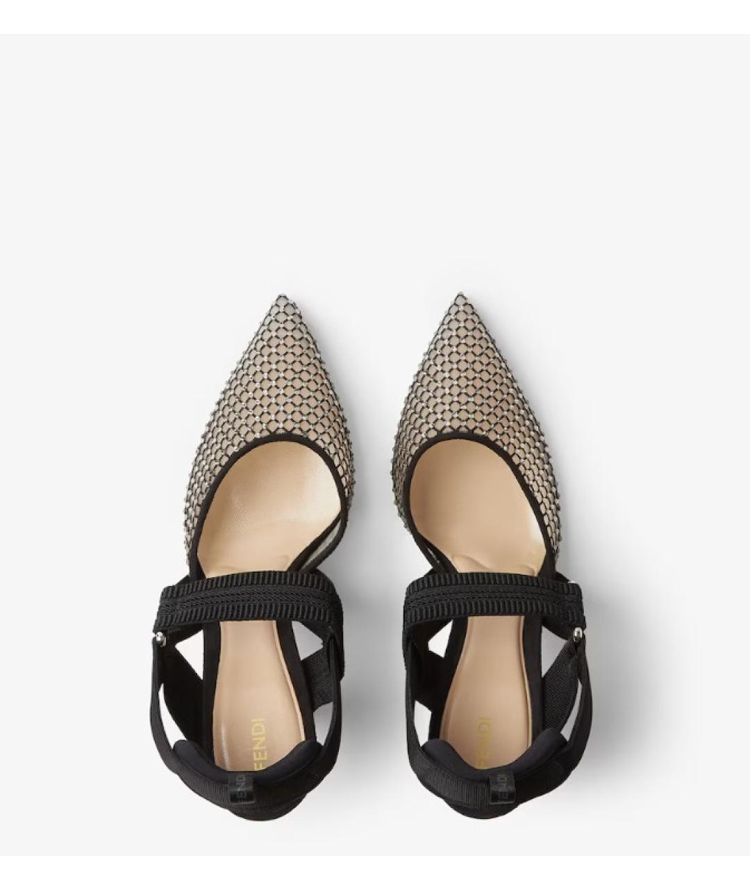 FENDI Черные текстильные туфли, фото 4