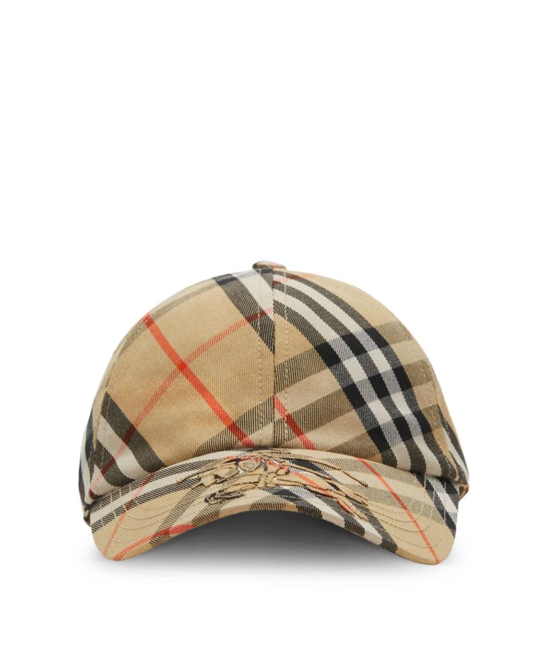 BURBERRY Бежевая синтетическая кепка/бейсболка, фото 1
