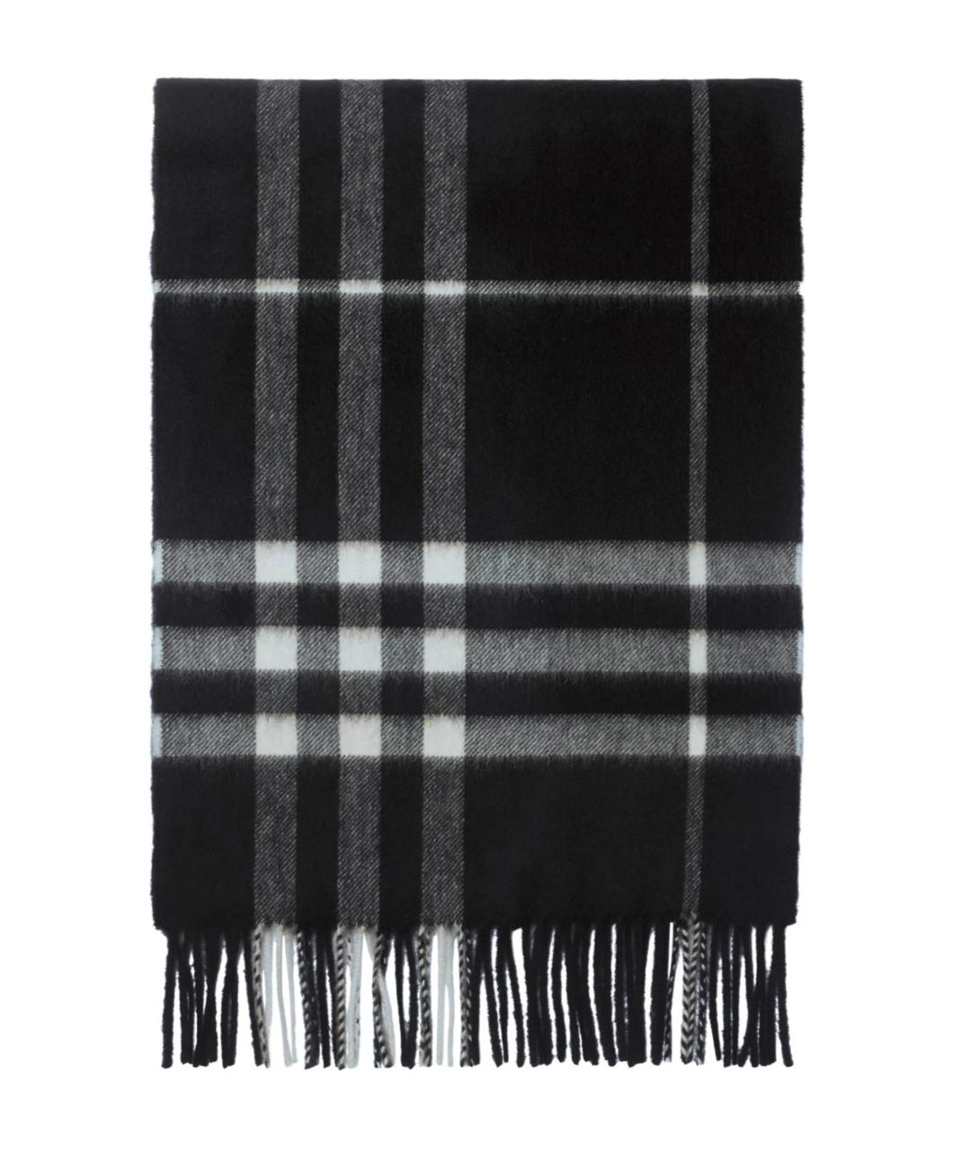 BURBERRY Черный кашемировый шарф, фото 2
