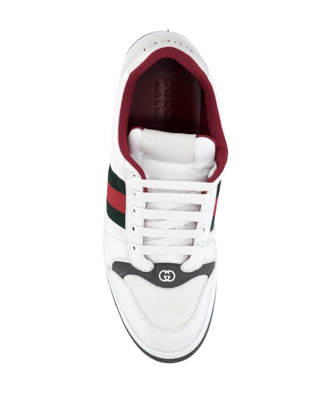 GUCCI Белые кожаные низкие кроссовки / кеды, фото 4