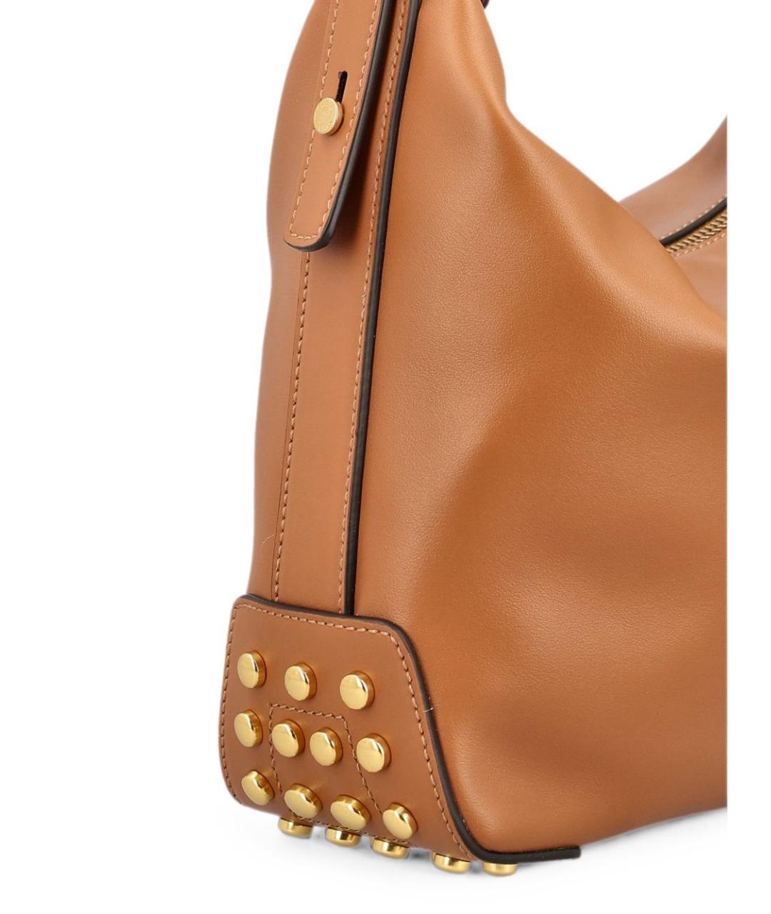 TOD'S Бежевая кожаная сумка через плечо, фото 4