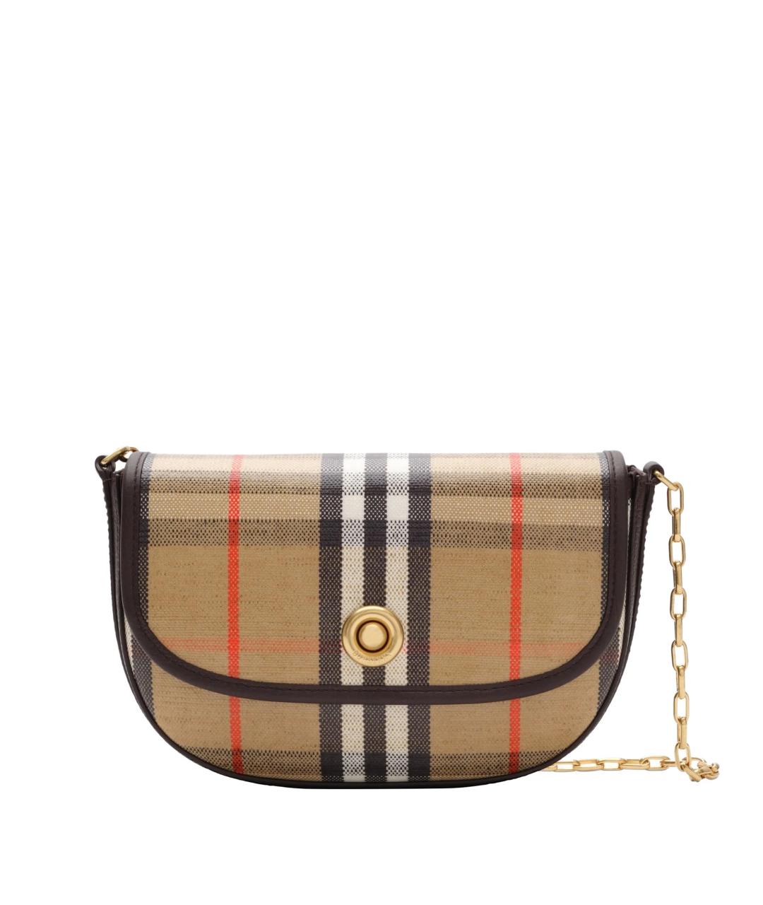 BURBERRY Бежевая сумка через плечо из канвы, фото 1