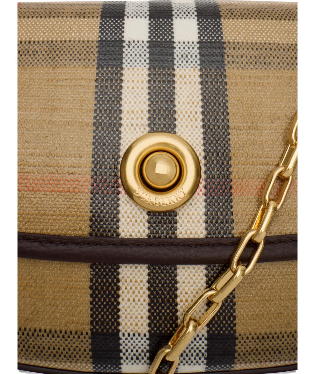BURBERRY Бежевая сумка через плечо из канвы, фото 4
