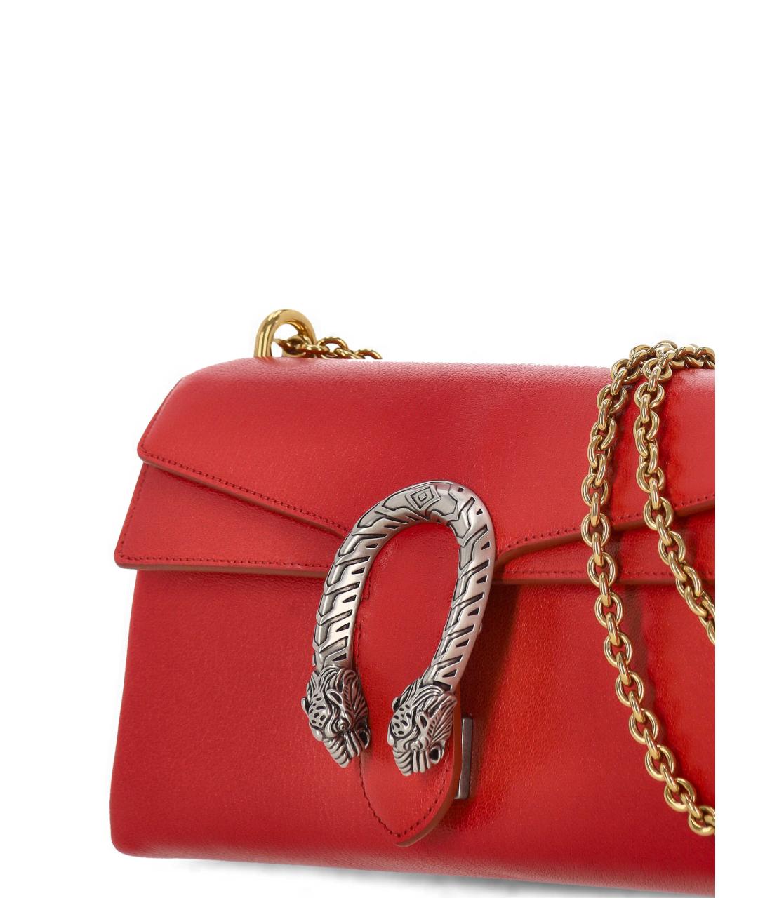 GUCCI Красная кожаная сумка через плечо, фото 4