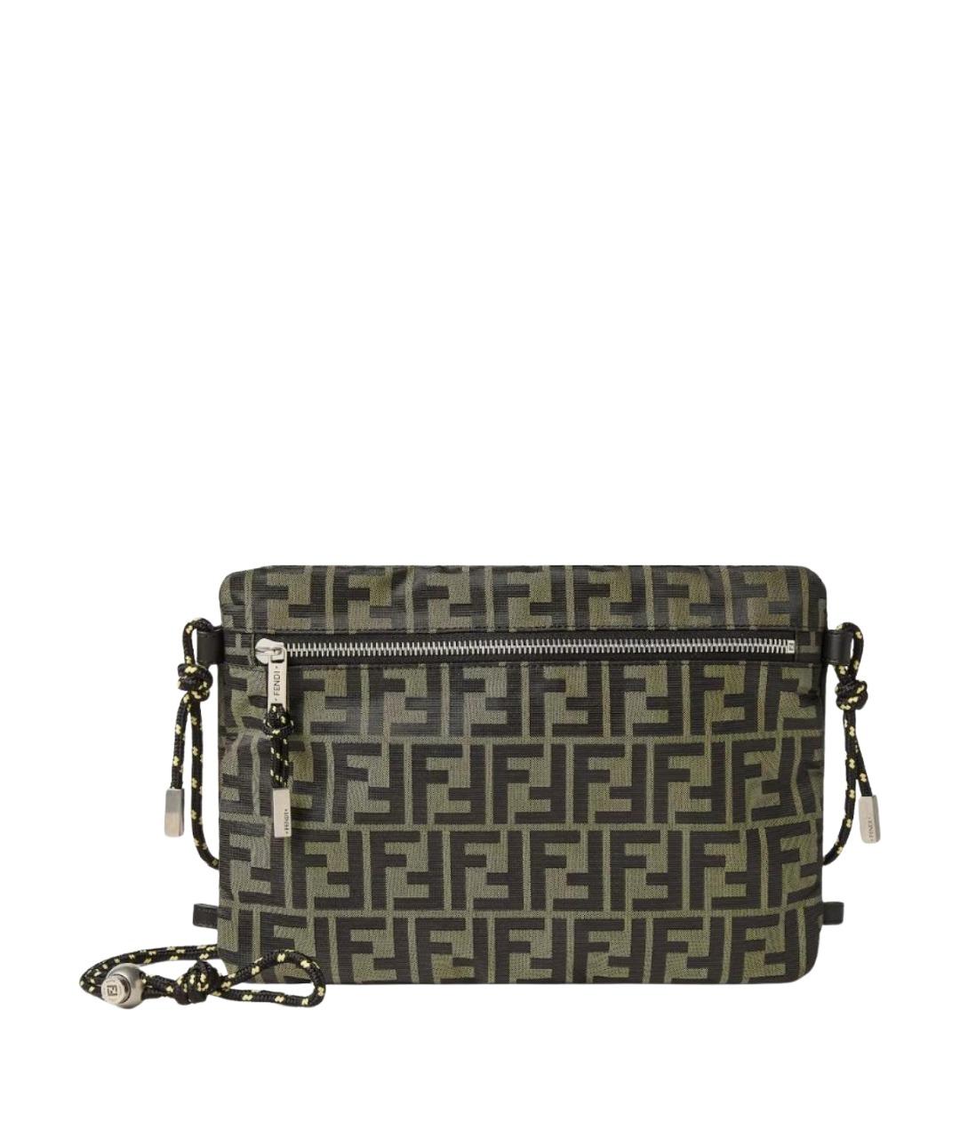 FENDI Коричневая тканевая сумка на плечо, фото 1