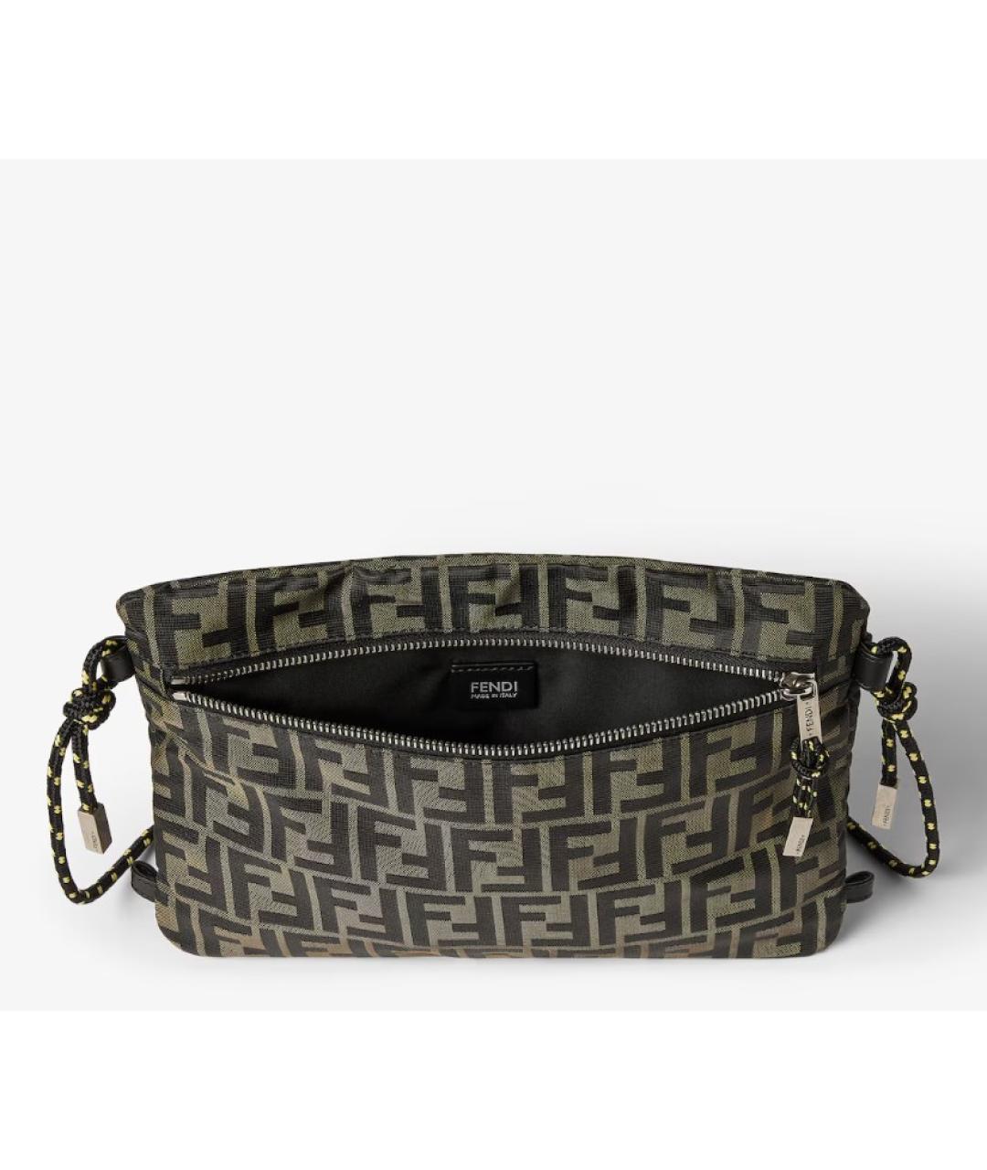 FENDI Коричневая тканевая сумка на плечо, фото 3