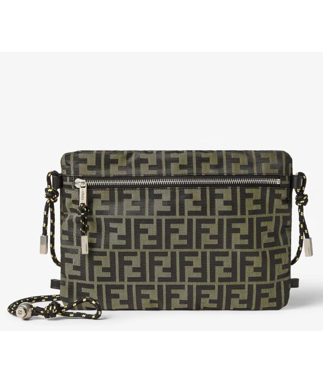 FENDI Коричневая тканевая сумка на плечо, фото 4