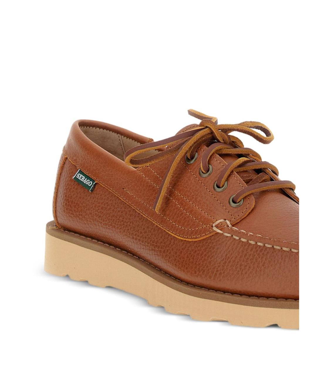 SEBAGO Коричневые кожаные низкие ботинки, фото 4