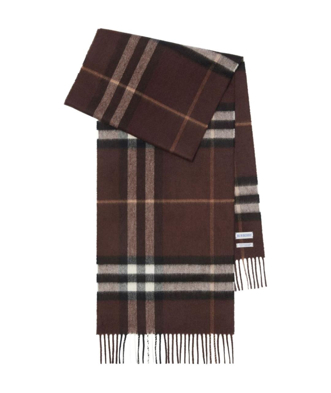 BURBERRY Коричневый кашемировый шарф, фото 1
