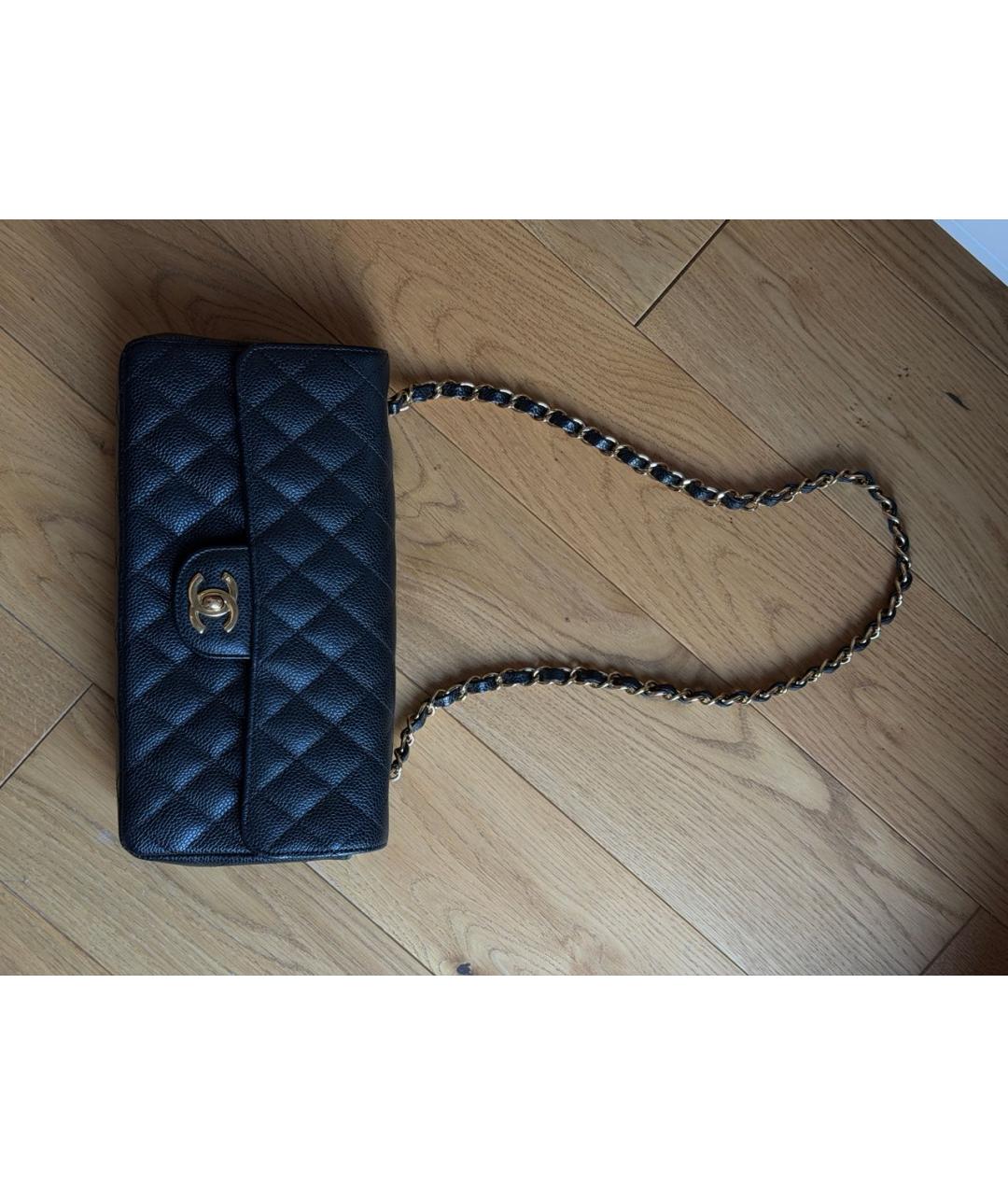 CHANEL Черная кожаная сумка с короткими ручками, фото 9