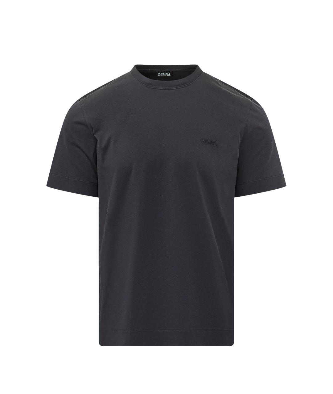 ZEGNA Черная хлопковая футболка, фото 1