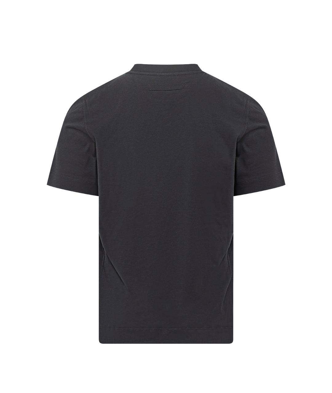 ZEGNA Черная хлопковая футболка, фото 3