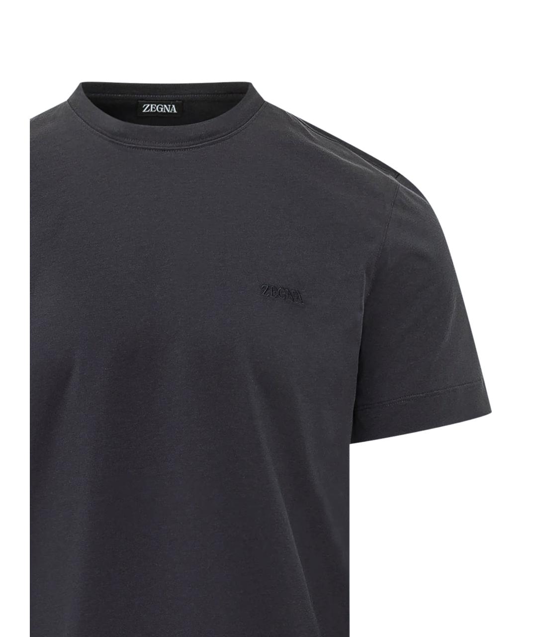 ZEGNA Черная хлопковая футболка, фото 2