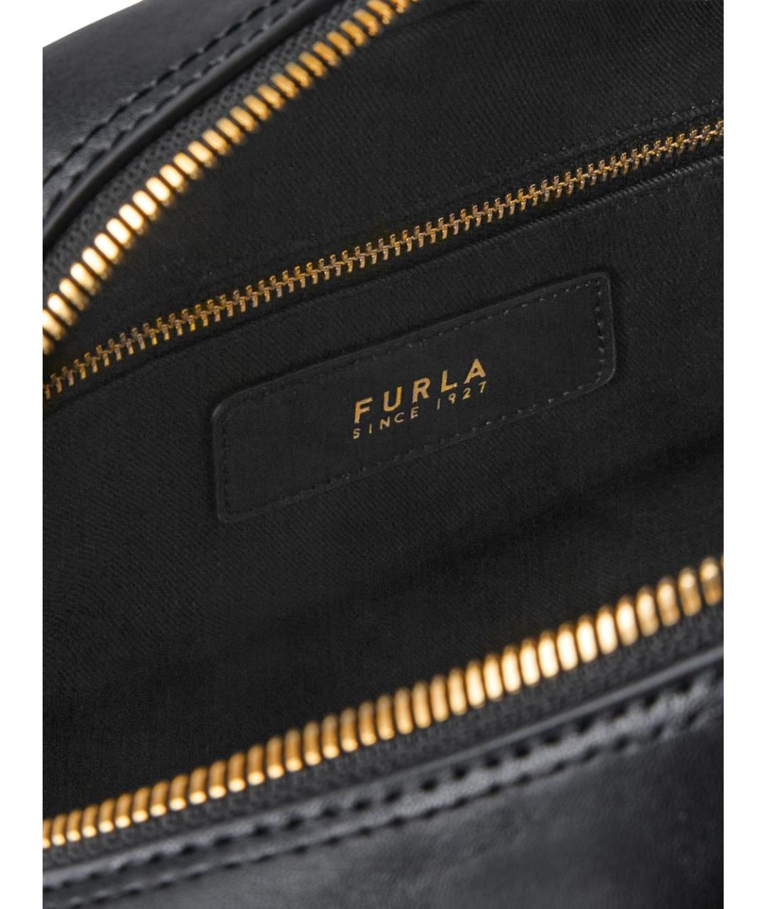 FURLA Черная кожаная сумка через плечо, фото 4